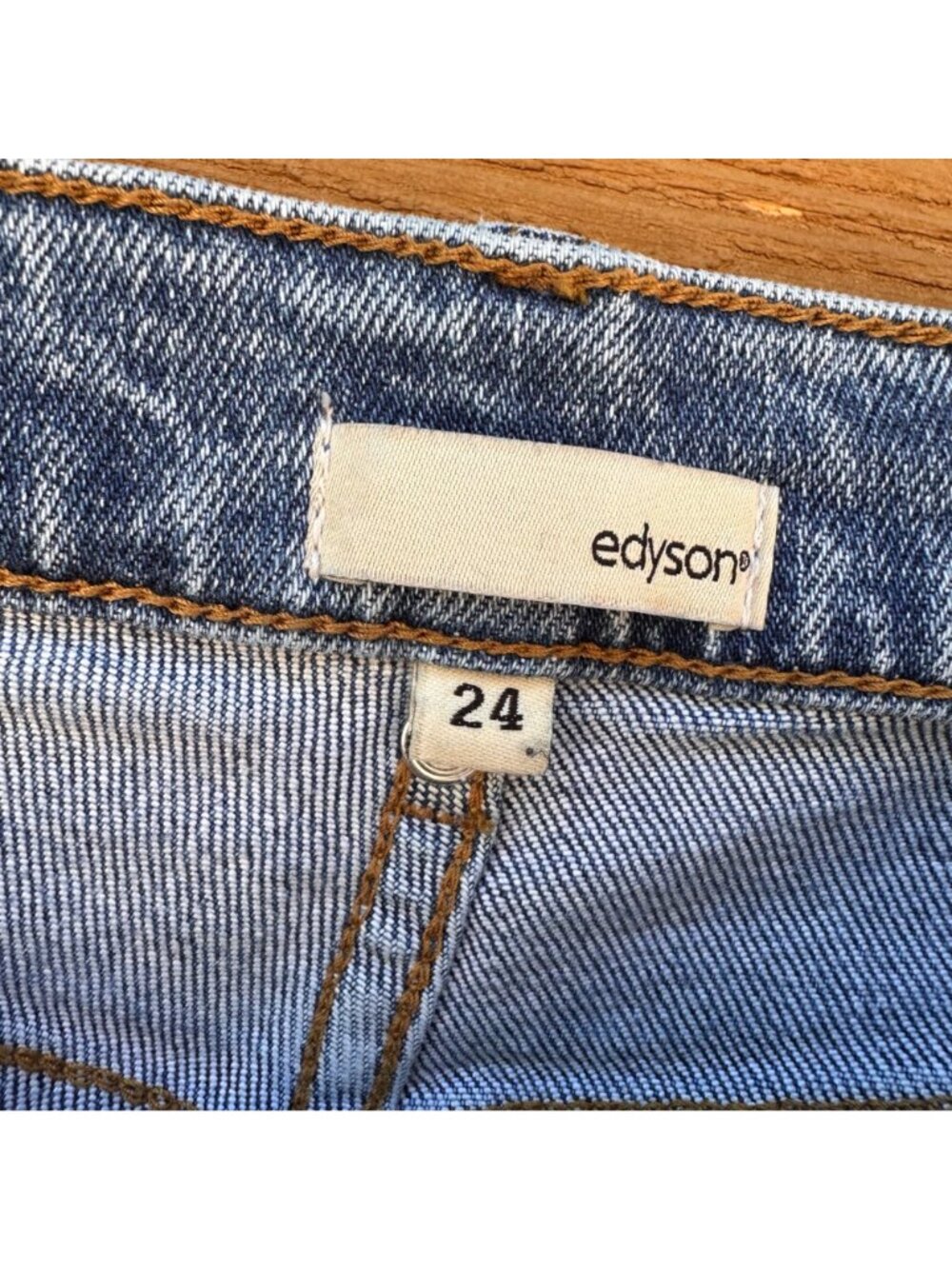 Edyson Womens Flare-Leg Denim Jeans Size 24 Blue 99% Cotton 1% Spandex Made In - Picture 2 of 13